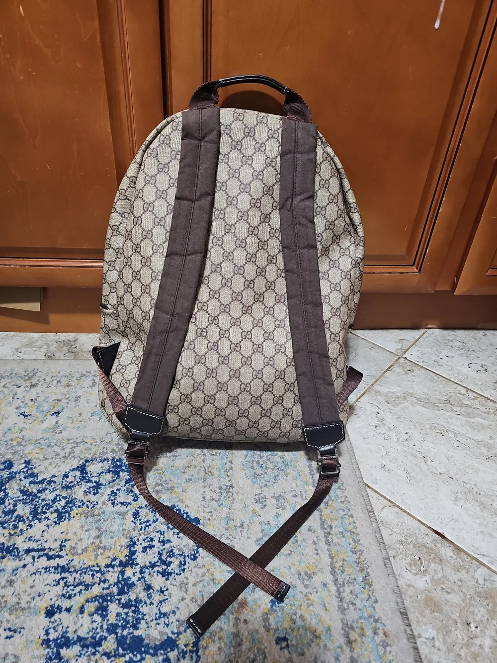 Gucci Beige/Brown GG Supreme Canvas Interlocking G Backpack
